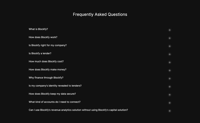Blockfy FAQ Accordion Preview