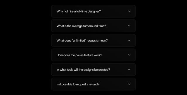 Artone Studio FAQ Accordion Preview