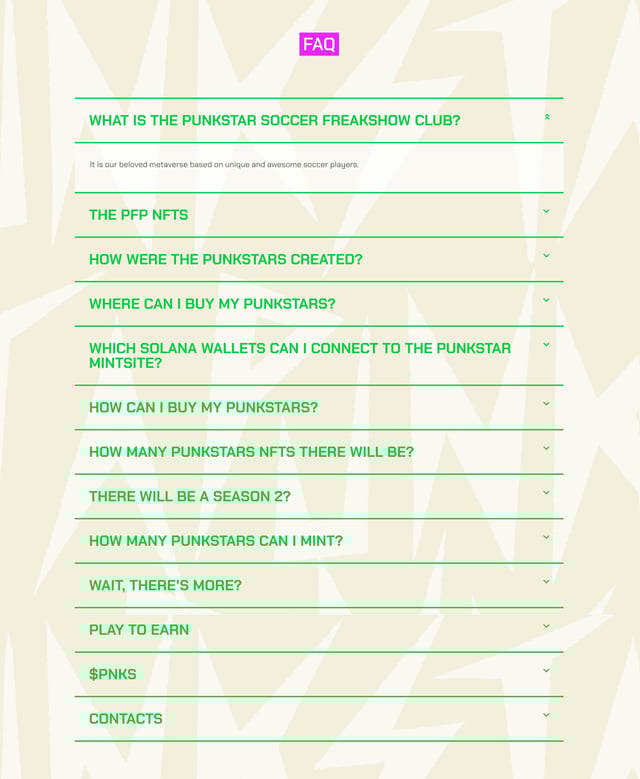 Punkstars FAQ Accordion Preview