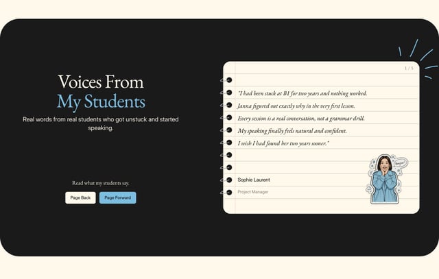 Janna Deloume Testimonial Slider Section