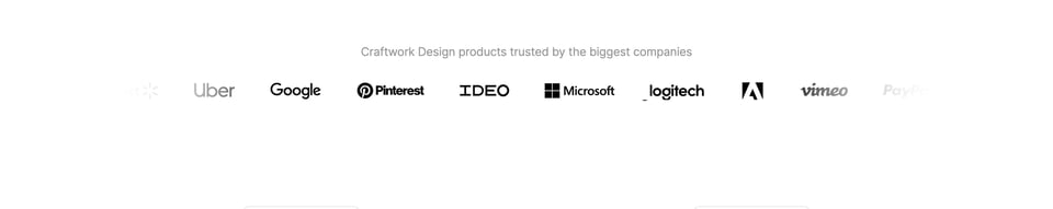 Client Logo Row section on Craftwork Mockups section design