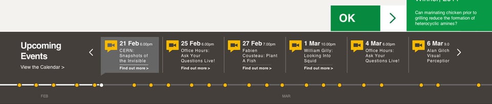 Timeline section on Google Science Fair 2013 section design
