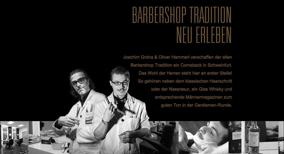 Team section on Groha Gentlemen Barbershop section design