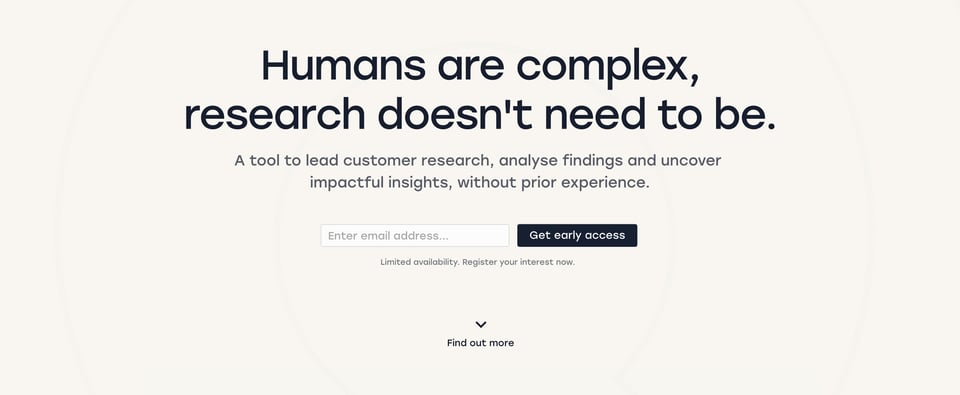 Waitlist or Beta Sign Up section on Qualia section design