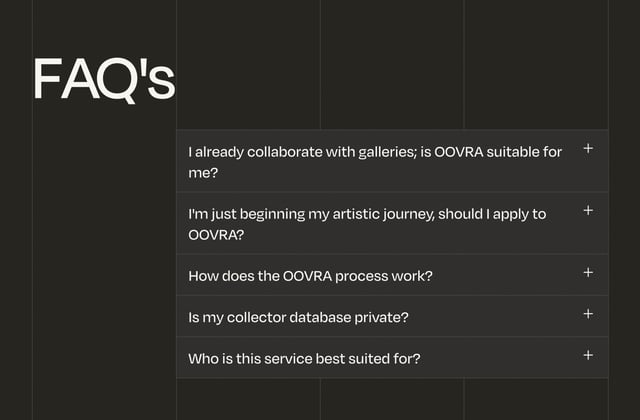 Oovra FAQ Accordion Preview