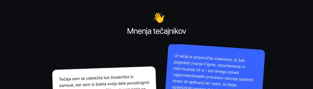 Oblikovalski center Testimonials Preview