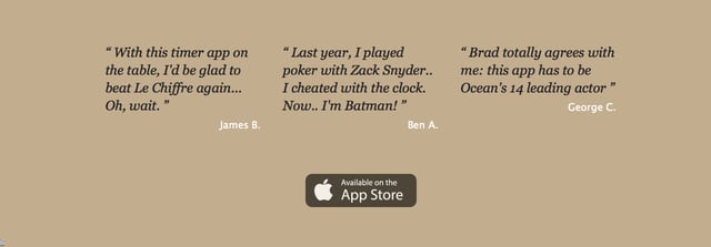 Poker Timer Deluxe Testimonials Preview