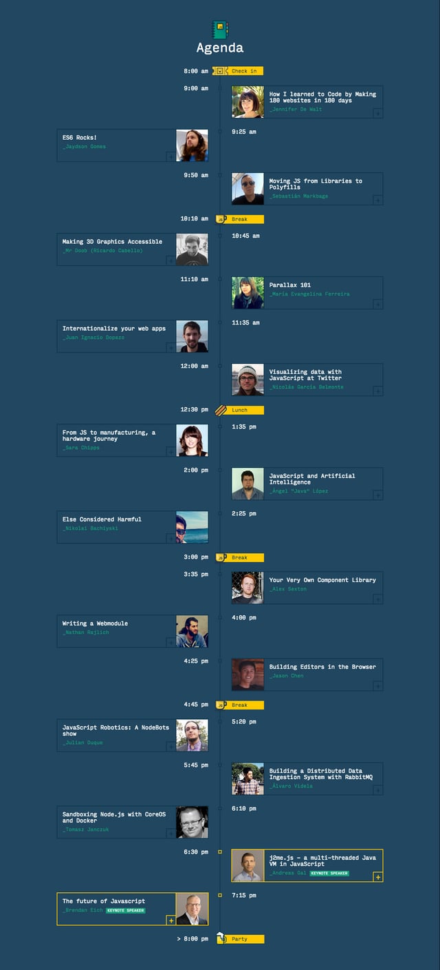 JSConf Timeline Section