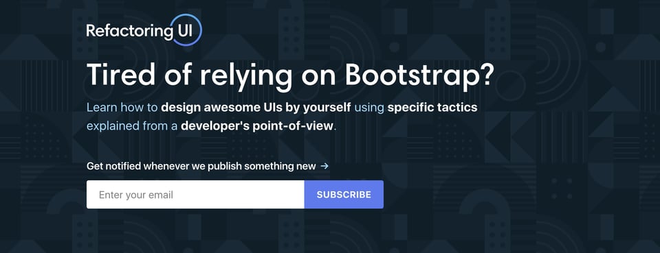 Newsletter section on Refactoring UI section design