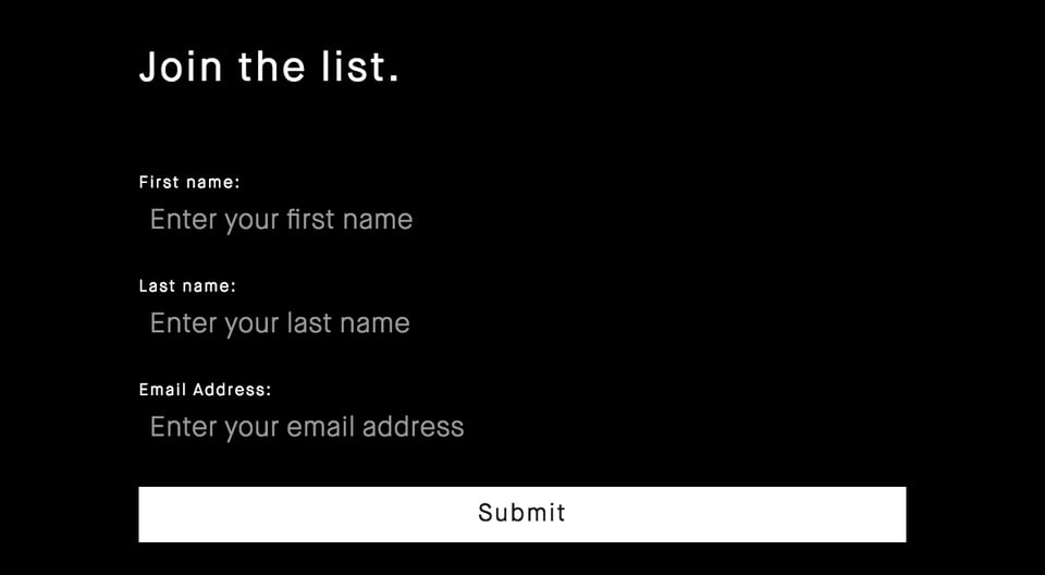 Newsletter section on Aesop Wines section design