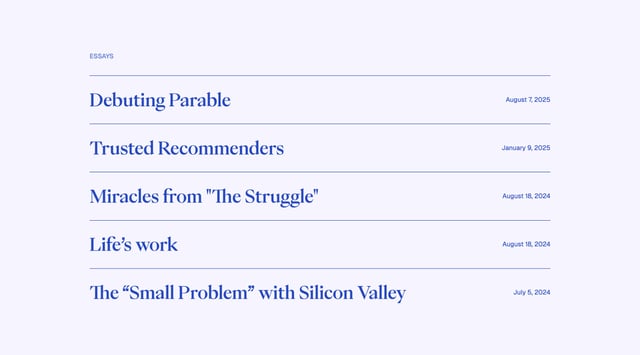 Parable Recent Blogs Preview