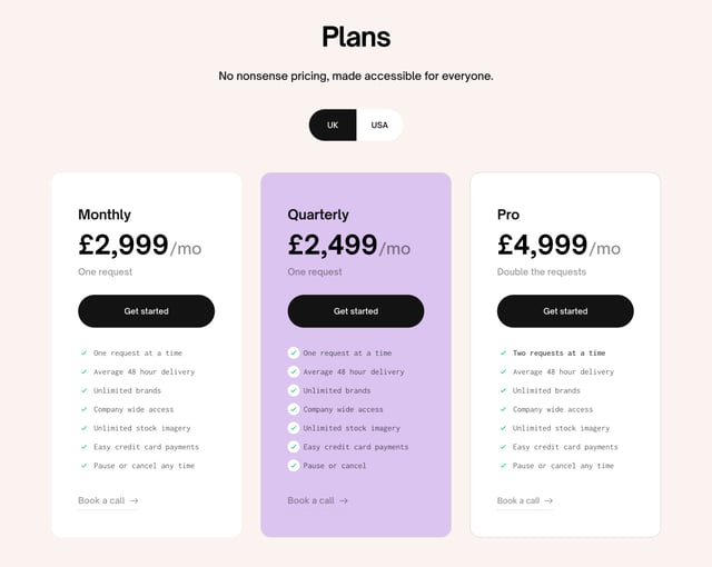 DesignShip Pricing Table Preview
