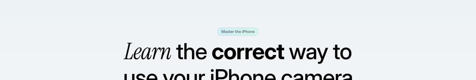 Eyebrow Text section on iPhone Creator Course section design