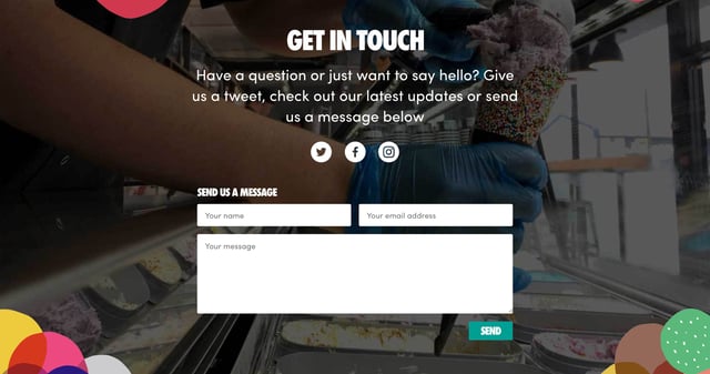 Subzero Ice Cream Contact Form Preview