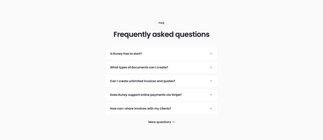 Runey FAQ Accordion Section