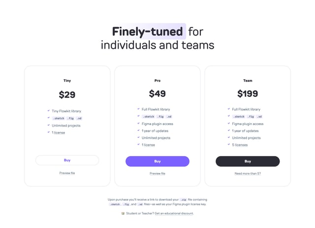 Flowkit 3.0 Pricing Table Preview