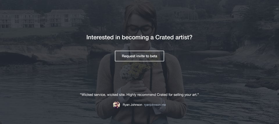 Call-To-Action Footer section on Crated section design