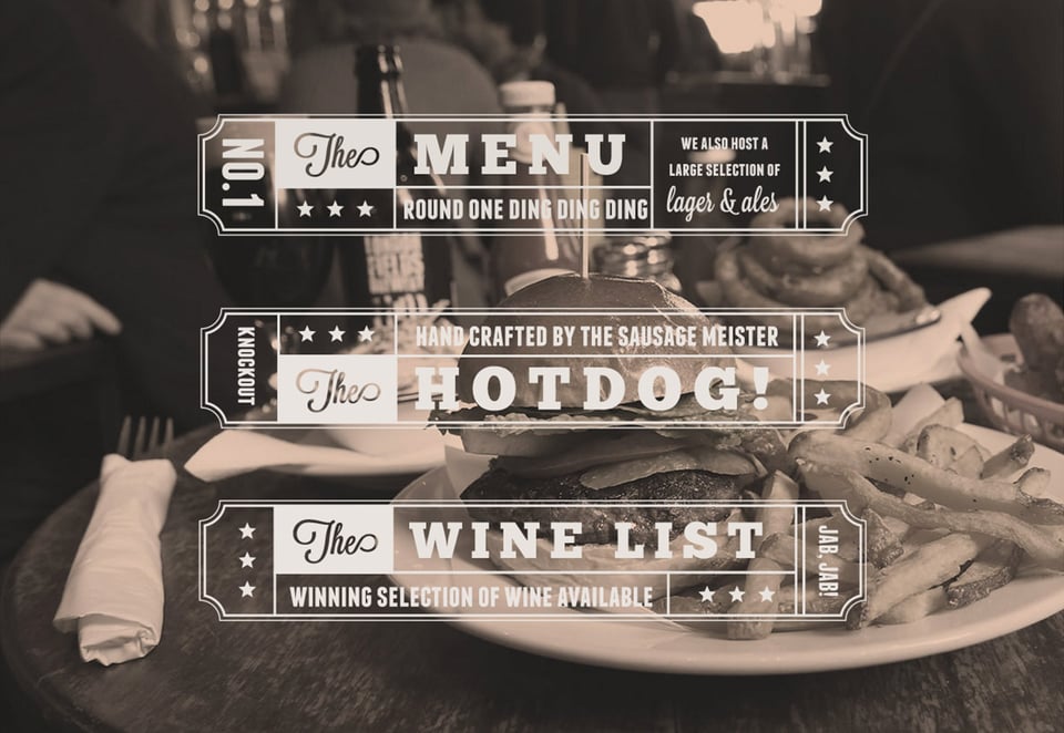 Food & Drinks Menu section on The Ring section design