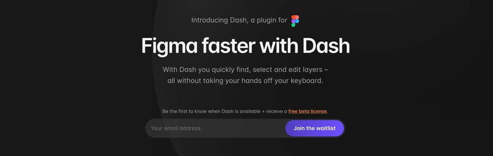 Waitlist or Beta Sign Up section on Dash section design