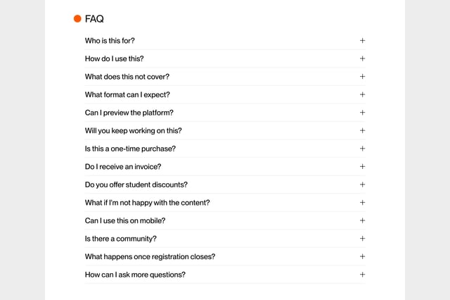 Devouring Details FAQ Accordion Preview