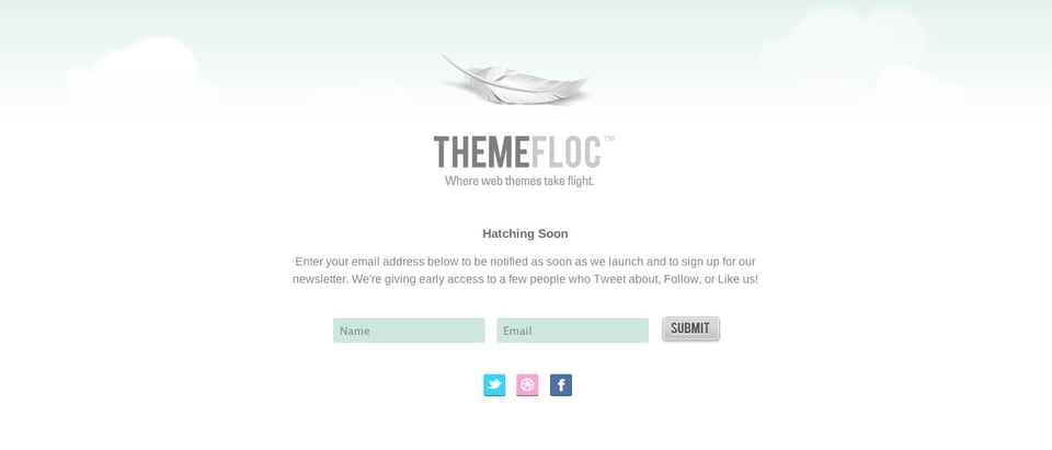 Waitlist or Beta Sign Up section on ThemeFloc section design