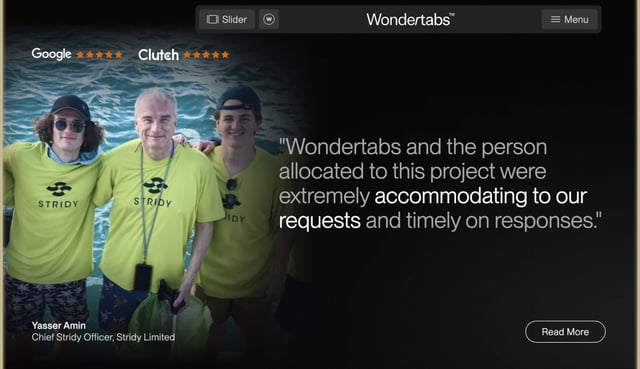 Wondertabs Testimonials Preview