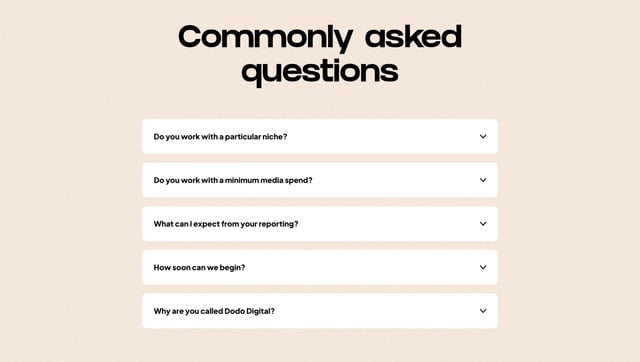 Dodo Digital FAQ Accordion Preview