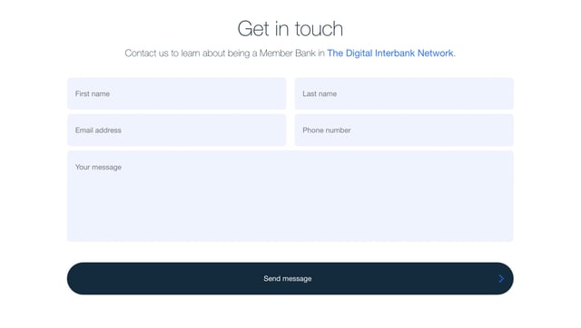 Interbank Network Contact Form Preview