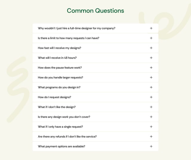 Design Mind FAQ Accordion Preview