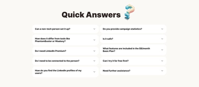 Welcomessage.io FAQ Accordion Preview