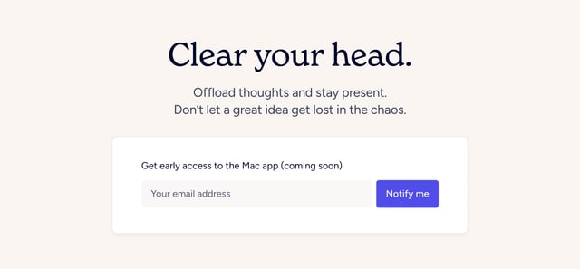 Braindrop Waitlist or Beta Sign Up Preview