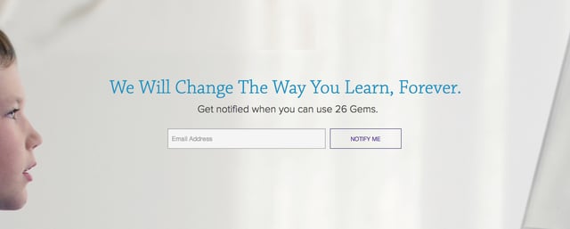 26 Gems Waitlist or Beta Sign Up Section