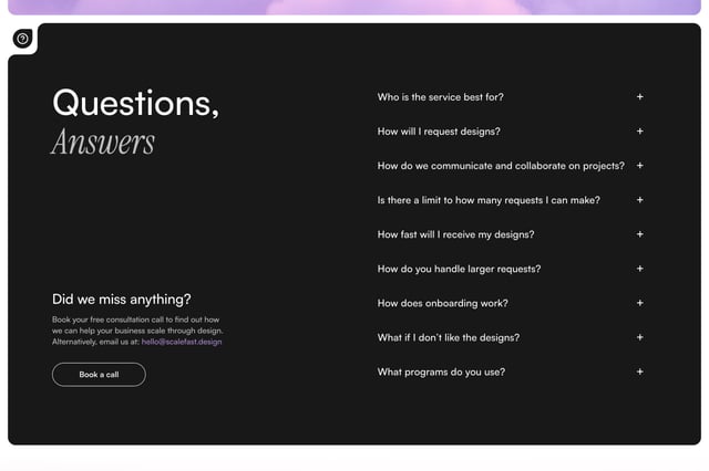 ScaleFast FAQ Accordion Preview