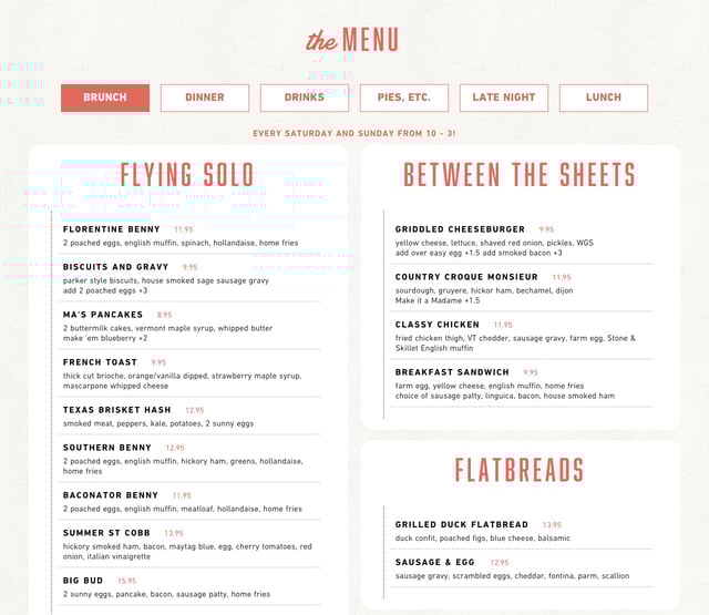 Rosebud American Kitchen & Bar Food & Drinks Menu Preview