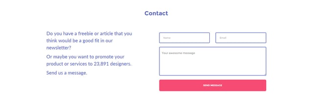 The Web Designer Newsletter Contact Form Preview