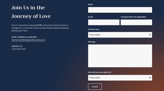 VIVTEL Contact Form Preview