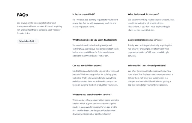 LW Works FAQ Grid Preview