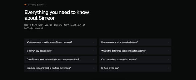 SIMEON SH FAQ Preview