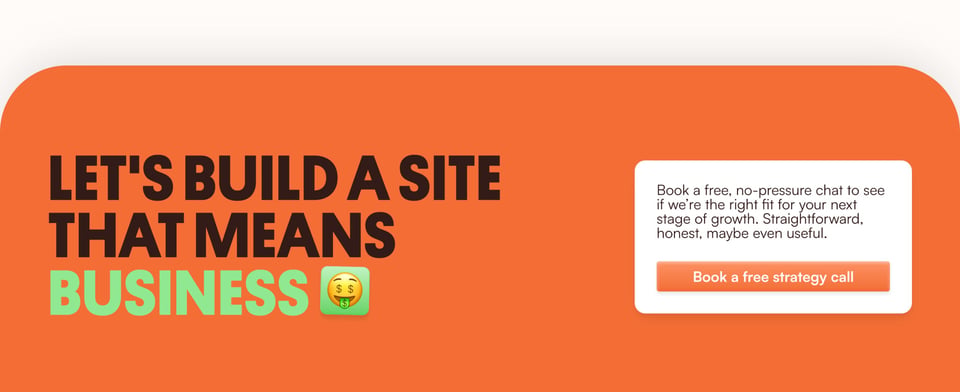 Call-To-Action Footer section on Pancake Web Studio section design