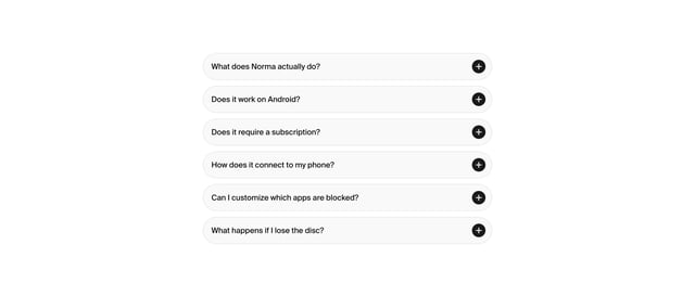Norma FAQ Accordion Preview
