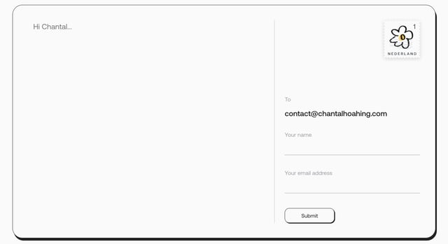 Chantal Hoahing Contact Form Preview