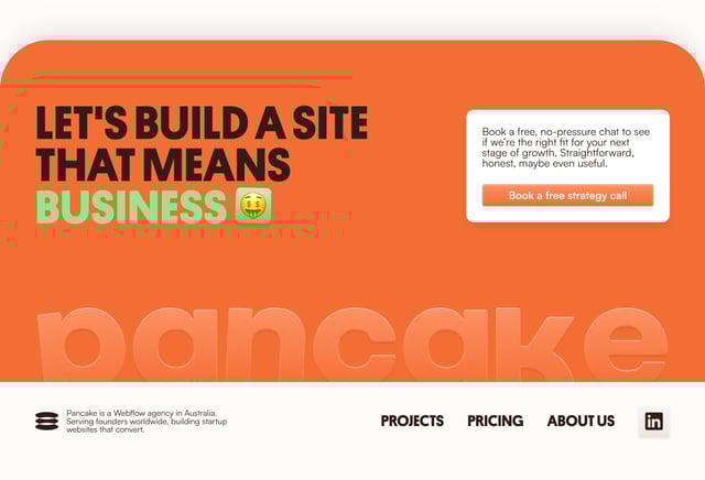 Pancake Web Studio Big Footer Preview