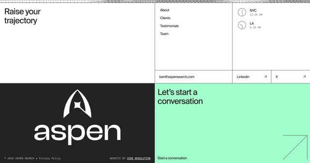 Aspen Search Footer Preview