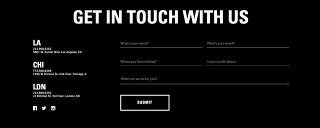 The Uprising Creative Contact Form Preview