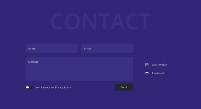 Anett Weber Contact Form Preview