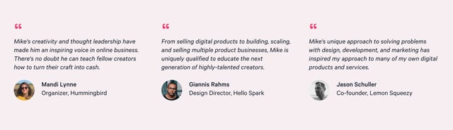 Liftoff Course Testimonials Preview