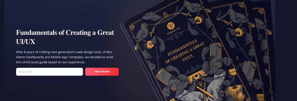 Lead Capture Hero section on Fundamentals of Creating a Great UI/UX section design