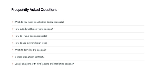 DesignHelp FAQ Accordion Preview