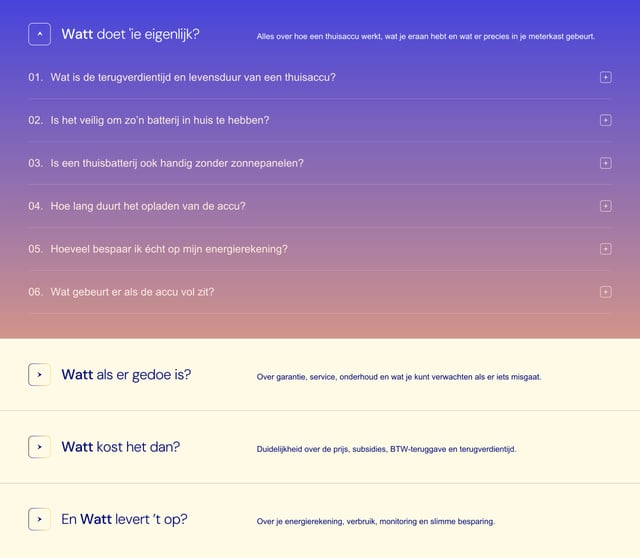 Dit is Watt FAQ Accordion Preview