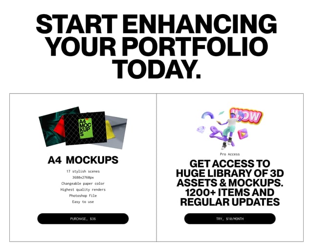 A4 Paper Mockups Pricing Table Preview